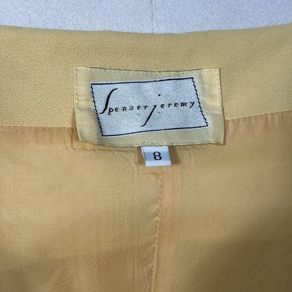 Vintage Spenser Jeremy Yellow Asymmetrical Button Front Midi Dress size 8 - Picture 10 of 11